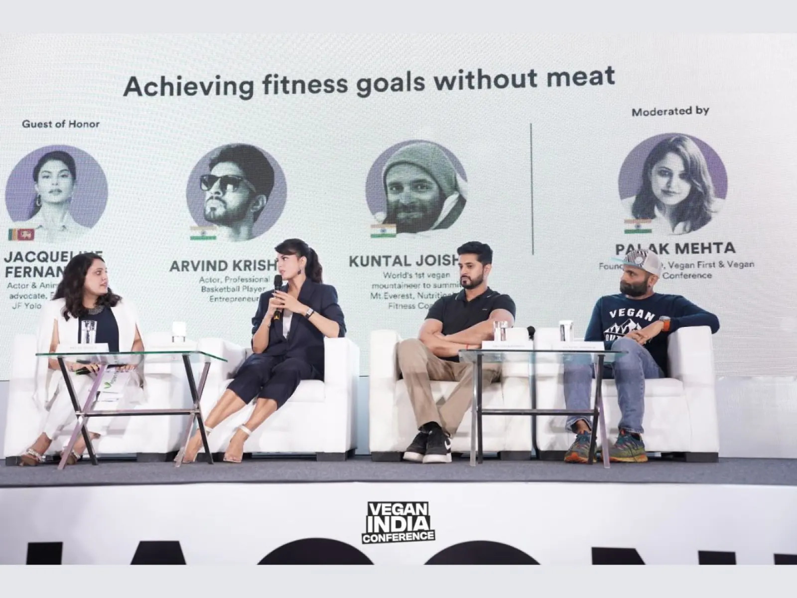 Jacqueline Fernandez speaks about benefits of a meatless diet at the Vegan India Conference in Mumbai