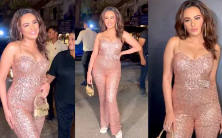 Seerat Kapoor’s Donnes A Jaw-Dropping Rose Gold Jumpsuit At Lakshmi Manchu’s Birthday Steals the Spotlight