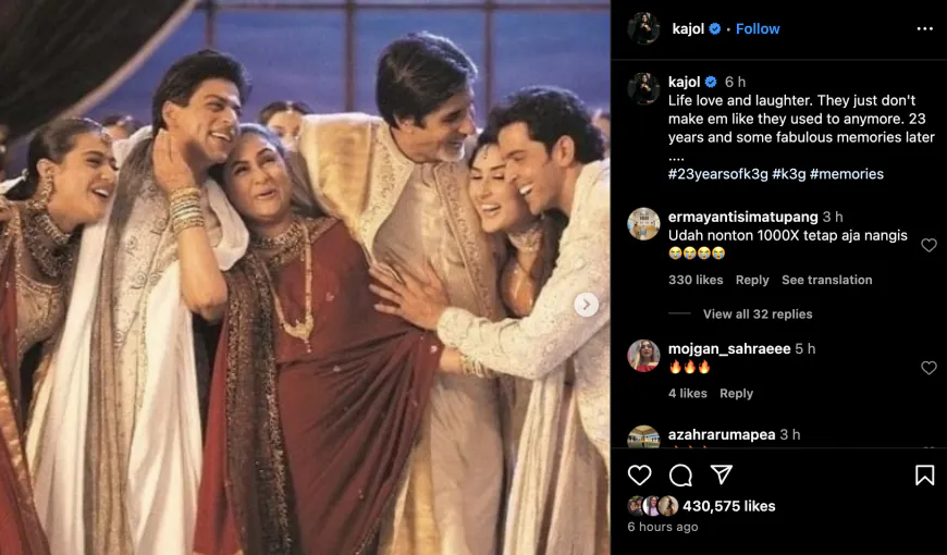 Kajol shared an emotional post for 'Kabhi Khushi Kabhi Gham', the film completed 23 years