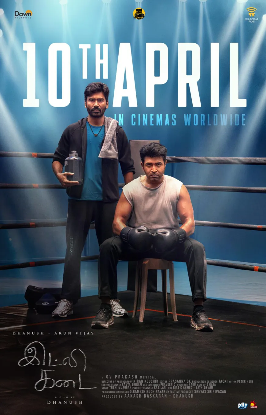 'Idly Kadai' new poster released, showcasing Arun Vijay as boxer, Dhanush also shows a strong style